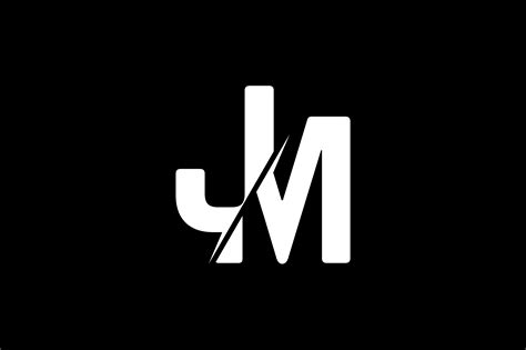 diseño del logotipo de la letra jm sobre fondo negro. concepto de ...