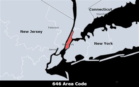 Image result for 646 Area Code Map