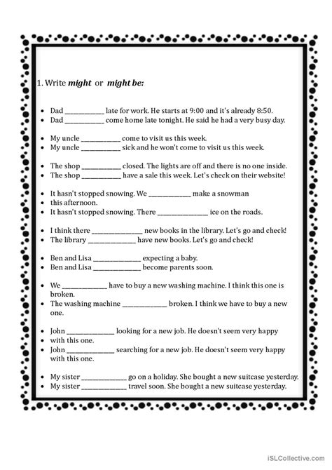 Modals of Possibility: Might, Might…: English ESL worksheets pdf & doc