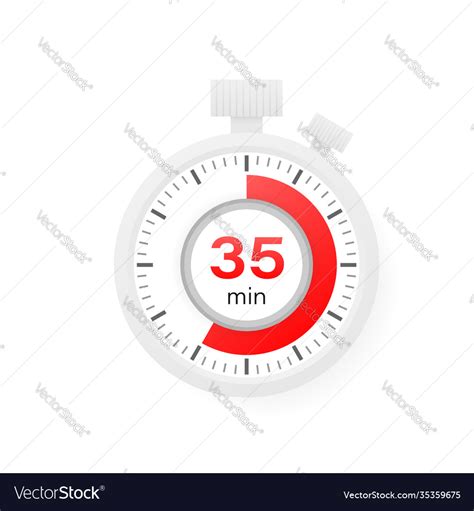 35 minutes timer stopwatch icon in flat style Vector Image