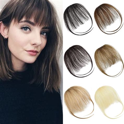 Amazon.com : DILUSILK Bangs Hair Clip in Fringe Bangs Remy Real Human ...