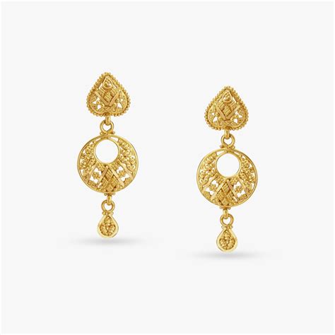 Luminous Chand Bali Gold Drop Earrings