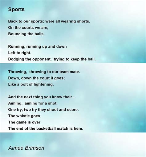 Epic Poems About Sports