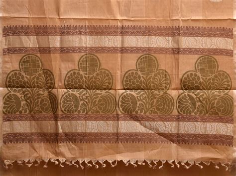 Light Orange Venkatagiri Cotton Saree with Body Buta and Pallu Design ...