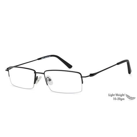 Buy Black Half Rim Rectangle Vincent Chase SLEEK STEEL M89013-C1 ...