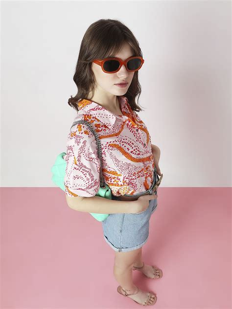 Pink Abstract Print Casual Shirt