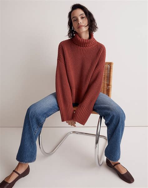Wide Rib Turtleneck Sweater | Madewell | Ribbed turtleneck sweater ...