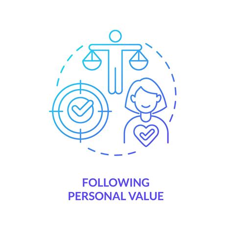 Following personal values blue gradient concept icon. Business strategy ...