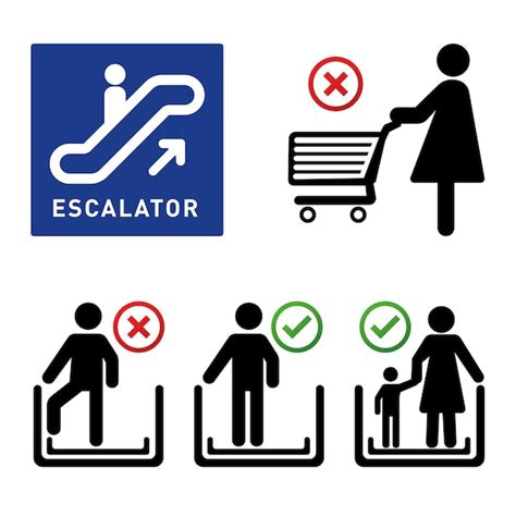 Sinal de escada rolante | Vetor Premium