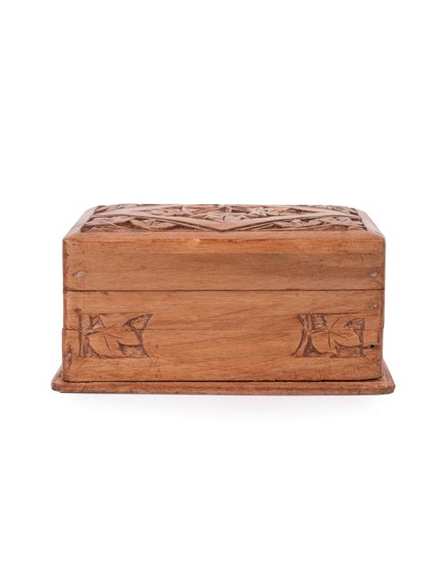 Chinar Leaves Design Walnut Wood Jewellery Box | Shop Now