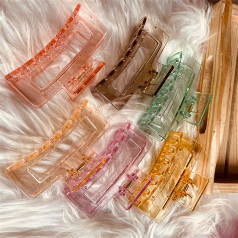 Buy Online: Rectangular Transparent Hair Claws | Large Shape