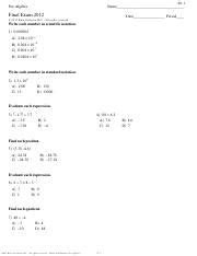 Pre-Algebra Math Final 的图像结果