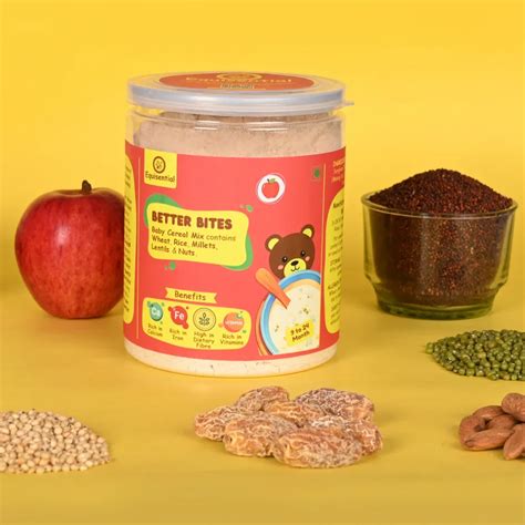 Better Bites Baby Cereal - Apple - 9 to 24 Month - Equisential