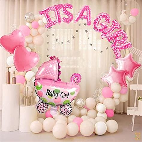 Buy Just Party Set Of 5 Pcs Foil Balloons For Baby Girl Welcome/Baby ...