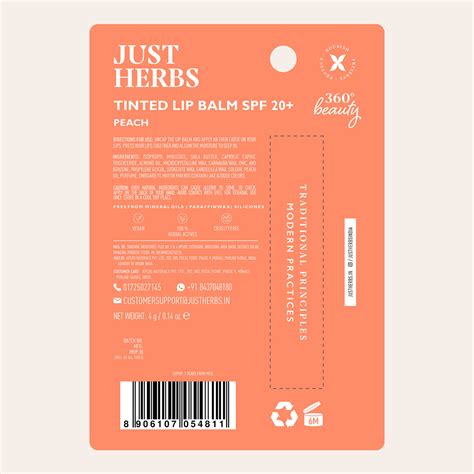 Just Herbs Tinted Lip Balms SPF 20+