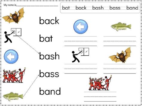 Words Beginning With /ba/ Everything Phonics for Kindergarten and First ...