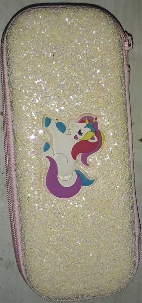 QIPS Unicorn Shimmery Hardtop EVA Multi Utility Pencil Case Pouch (Pink ...