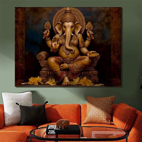 PAPER PLANE DESIGN Blessings of Ganapati Large Wall Art Divine Ganpati ...