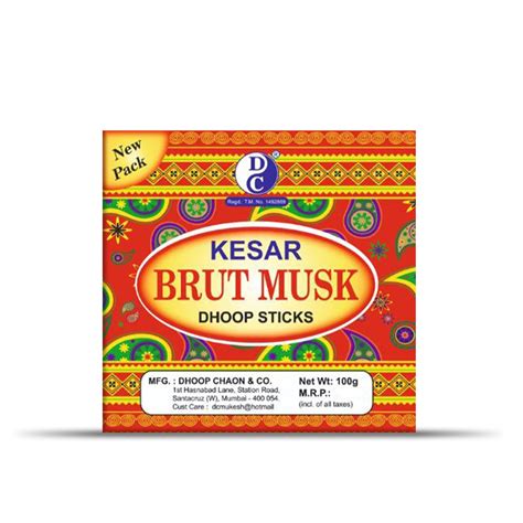 Kesar Brut Musk Premium Dhoop Sticks Without Charoal 100 Grams Pack