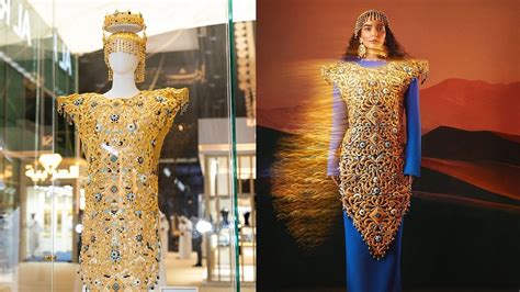 World's Most Expensive 'Dubai Dress' Made With 10Kg Gold Costs AED 4.6 ...