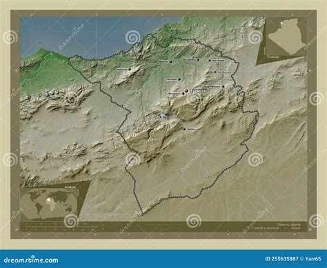 Tlemcen, Algeria. Wiki. Labelled Points of Cities Stock Illustration - Illustration of remchi ...