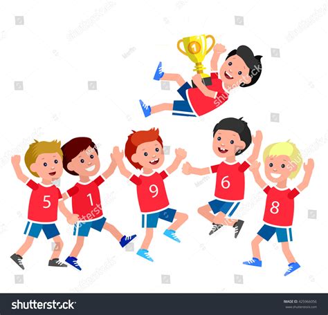 Cute Vector Character Kids Sports Team Stock Vector 425966056 ...