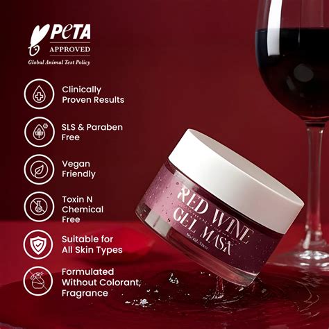 Buy Red Wine Gel Mask - Face Tightening Mask Online at Wildglow