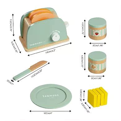 Teamson Kids Kids Wood Play Toaster & Accessories Playset