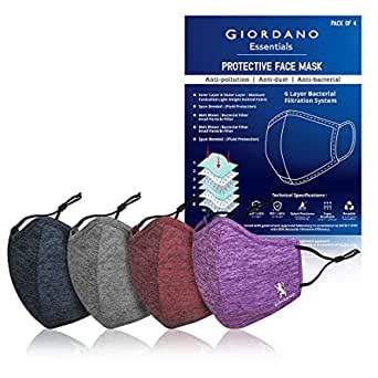 Giordano Sports Dri-fit Anti Pollution 6 Layer Reusable Outdoor Face ...