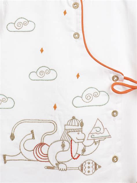Baby Boy Hanuman Dhoti Set-White – Tiber Taber Kids