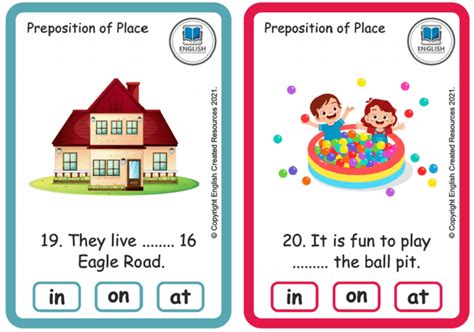 Grammar Activity: Prepositions of Place | Task Cards