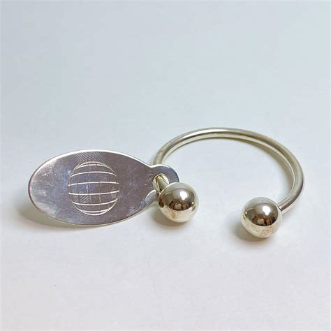 Tiffany Return to Tiffany Large Key Ring, Globe Motif on Reverse, 925