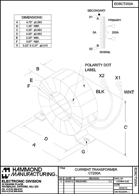 CT200A Drawing Datasheet by Hammond Manufacturing | Digi-Key Electronics