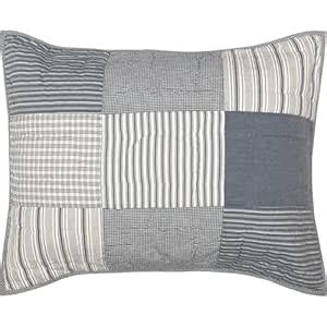 VHC Brands Farmhouse Bedding Miller Farm Charcoal Cotton Chambray ...