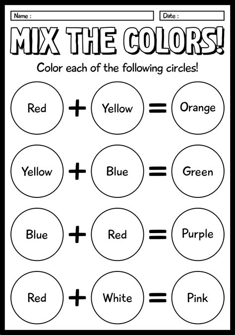 color mixing drawing for kids | Color worksheets for preschool ...