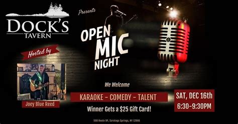 Open Mic with Joey Blue Reed, Dock Brown's Lakeside Tavern, Saratoga ...