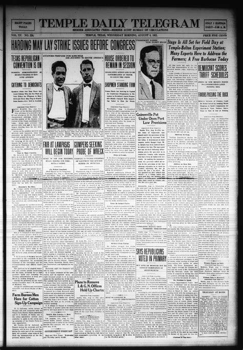 Temple Daily Telegram (Temple, Tex.), Vol. 15, No. 226, Ed. 1 Wednesday ...