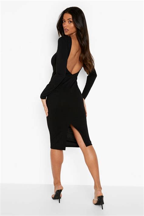 Tailored Low Back Midi Dress | boohoo
