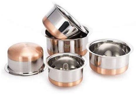 Moxtiza Stainless Steel Utensil Copper base Milk Tope Set/Tapeli/Patila ...