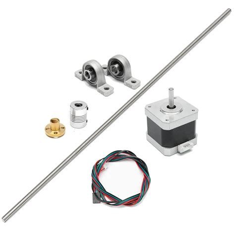 T8 600mm stainless steel lead screw coupling shaft mounting + motor for ...