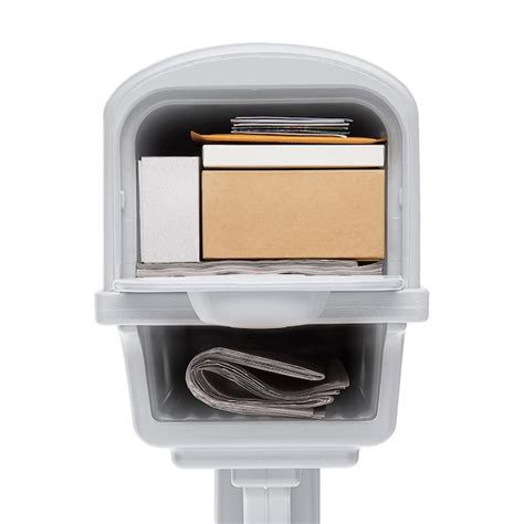 Gibraltar Mailboxes Post Mount White Plastic Standard Mailbox with Post ...