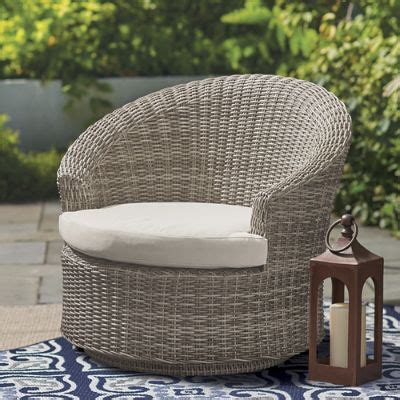 Giverny Wicker Swivel Chair | Grandin Road