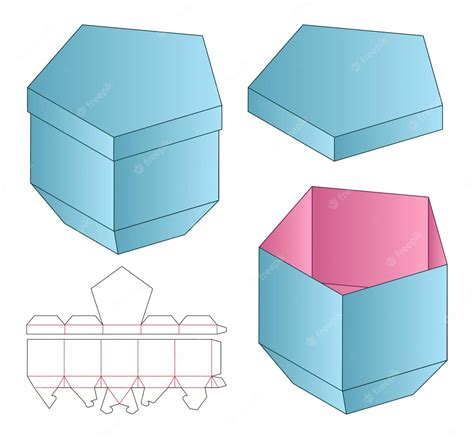 Box packaging die cut template design 3d mockup | Premium Vector