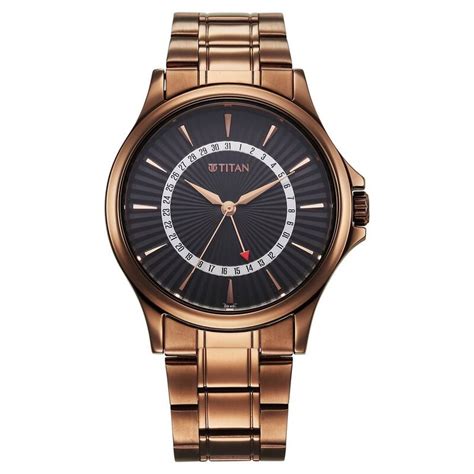 Buy Online Titan Karishma Quartz Analog with Date Black Dial Stainless ...
