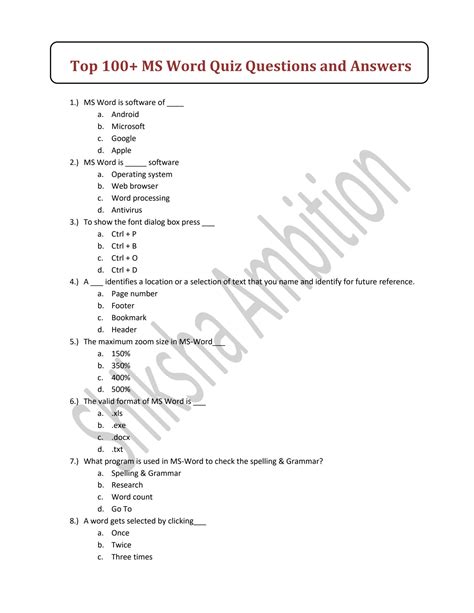 Image result for MS Word Computer Questions