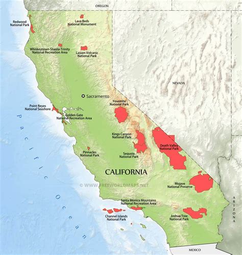 California national parks map - busrolf