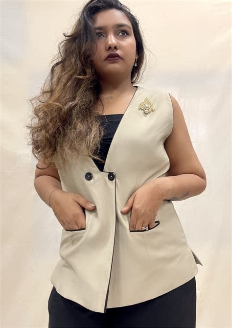 Beige vest | Chhaya Gandhi Design Studio