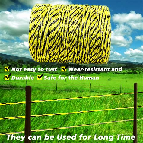 Buy BESTEEL Upgraded Electric Fence Poly Wire 330 Feet 100 Meters 1/8 ...