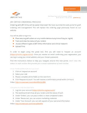 Jrf Ortho - Fill Online, Printable, Fillable, Blank | pdfFiller