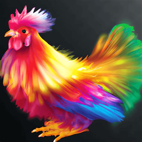 Rainbow Chicken Transparent Background · Creative Fabrica